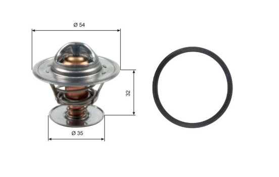 Thermostat, coolant TH13684G1 Gates, Image 2