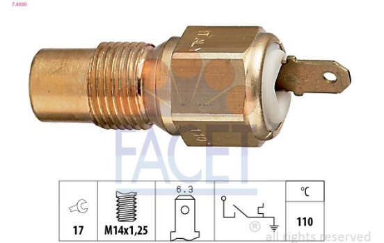 Temperature Switch, coolant warning lamp Made in Italy - OE Equivalent 7.4030 Facet