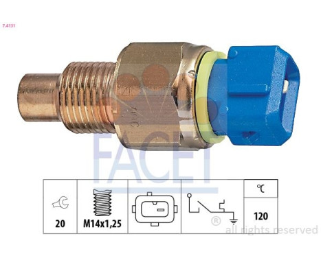 Temperature Switch, coolant warning lamp Made in Italy - OE Equivalent 7.4131 Facet