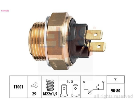 Temperature Switch, radiator fan Made in Italy - OE Equivalent 1.850.002 EPS Facet