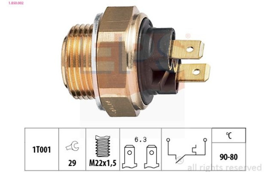 Temperature Switch, radiator fan Made in Italy - OE Equivalent 1.850.002 EPS Facet