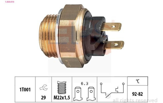 Temperature Switch, radiator fan Made in Italy - OE Equivalent 1.850.016 EPS Facet