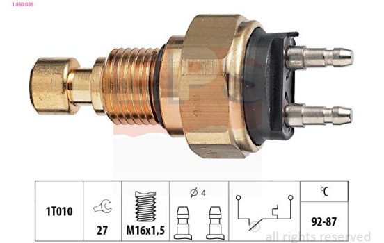 Temperature Switch, radiator fan Made in Italy - OE Equivalent 1.850.036 EPS Facet