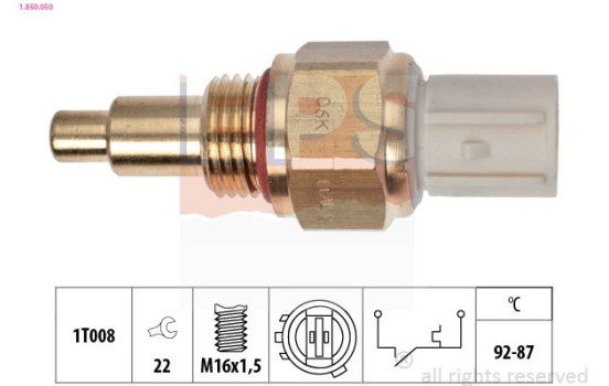 Temperature Switch, radiator fan Made in Italy - OE Equivalent 1.850.050 EPS Facet