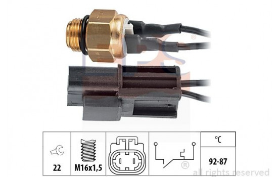 Temperature Switch, radiator fan Made in Italy - OE Equivalent 1.850.054 EPS Facet