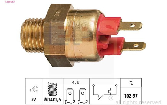 Temperature Switch, radiator fan Made in Italy - OE Equivalent 1.850.063 EPS Facet