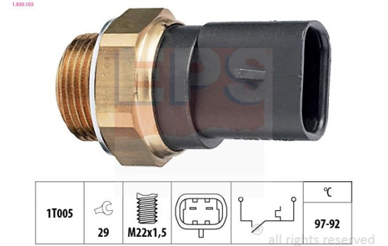 Temperature Switch, radiator fan Made in Italy - OE Equivalent 1.850.103 EPS Facet
