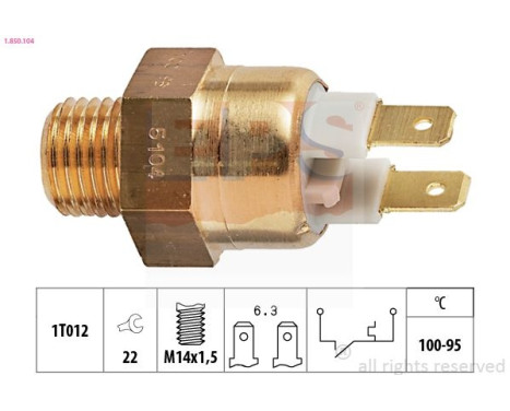 Temperature Switch, radiator fan Made in Italy - OE Equivalent 1.850.104 EPS Facet