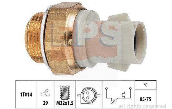 Temperature Switch, radiator fan Made in Italy - OE Equivalent 1.850.130 EPS Facet
