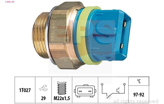 Temperature Switch, radiator fan Made in Italy - OE Equivalent 1.850.145 EPS Facet