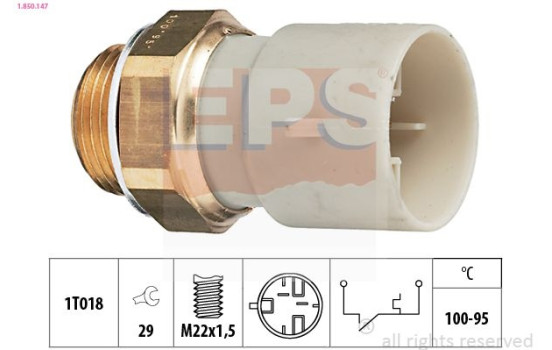 Temperature Switch, radiator fan Made in Italy - OE Equivalent 1.850.147 EPS Facet