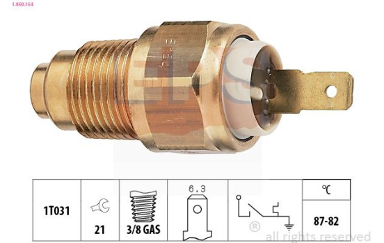 Temperature Switch, radiator fan Made in Italy - OE Equivalent 1.850.154 EPS Facet