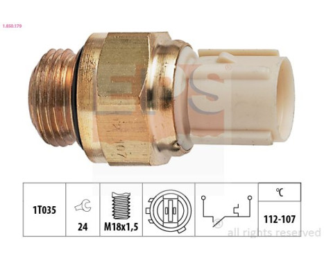 Temperature Switch, radiator fan Made in Italy - OE Equivalent 1.850.179 EPS Facet