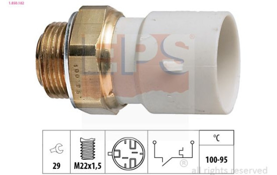 Temperature Switch, radiator fan Made in Italy - OE Equivalent 1.850.182 EPS Facet