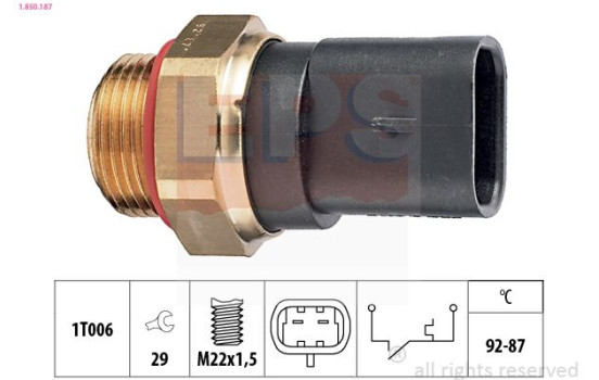 Temperature Switch, radiator fan Made in Italy - OE Equivalent 1.850.187 EPS Facet