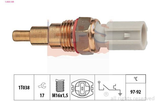 Temperature Switch, radiator fan Made in Italy - OE Equivalent 1.850.189 EPS Facet