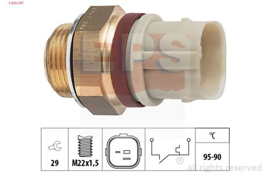 Temperature Switch, radiator fan Made in Italy - OE Equivalent 1.850.197 EPS Facet