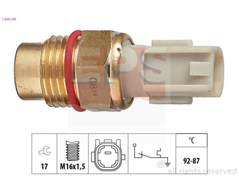 Temperature Switch, radiator fan Made in Italy - OE Equivalent 1.850.198 EPS Facet