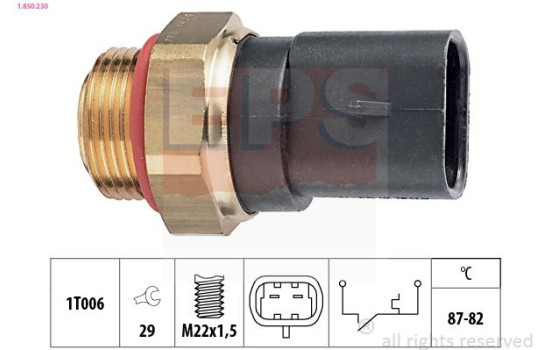 Temperature Switch, radiator fan Made in Italy - OE Equivalent 1.850.230 EPS Facet