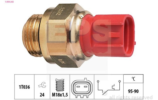 Temperature Switch, radiator fan Made in Italy - OE Equivalent 1.850.282 EPS Facet