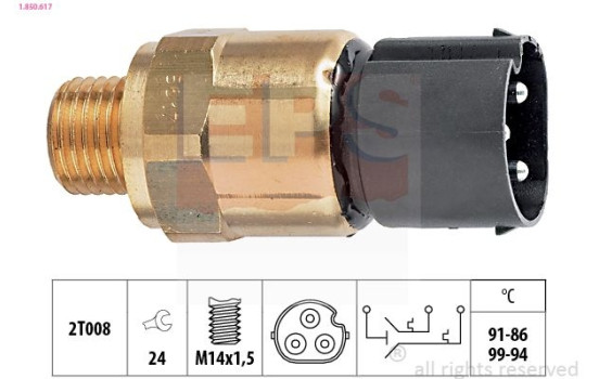 Temperature Switch, radiator fan Made in Italy - OE Equivalent 1.850.617 EPS Facet