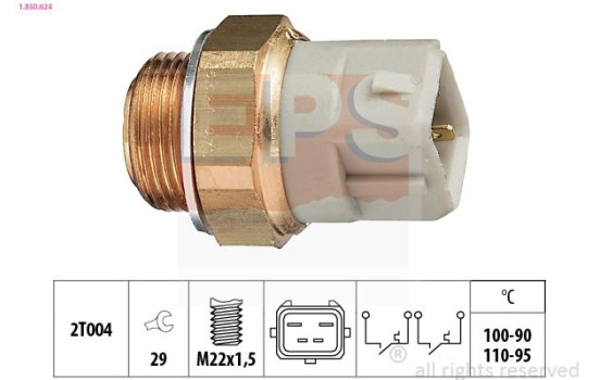 Temperature Switch, radiator fan Made in Italy - OE Equivalent 1.850.624 EPS Facet