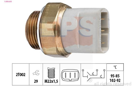 Temperature Switch, radiator fan Made in Italy - OE Equivalent 1.850.635 EPS Facet