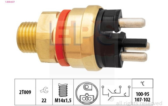 Temperature Switch, radiator fan Made in Italy - OE Equivalent 1.850.637 EPS Facet