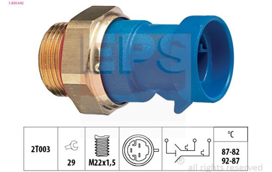 Temperature Switch, radiator fan Made in Italy - OE Equivalent 1.850.642 EPS Facet