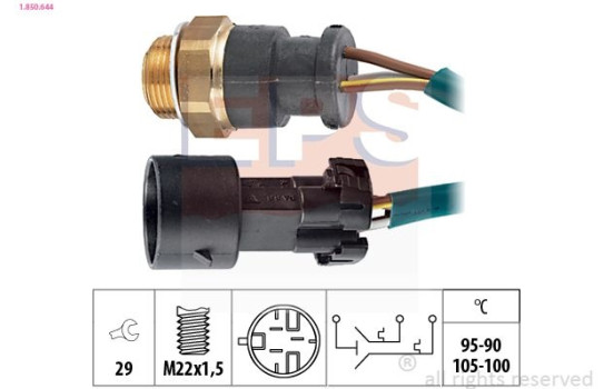 Temperature Switch, radiator fan Made in Italy - OE Equivalent 1.850.644 EPS Facet