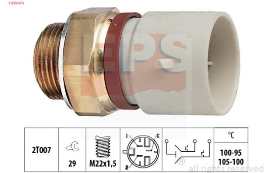 Temperature Switch, radiator fan Made in Italy - OE Equivalent 1.850.674 EPS Facet