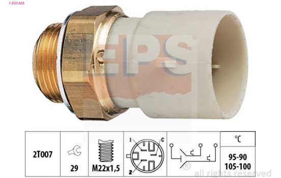 Temperature Switch, radiator fan Made in Italy - OE Equivalent 1.850.688 EPS Facet