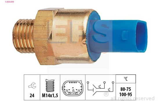 Temperature Switch, radiator fan Made in Italy - OE Equivalent 1.850.694 EPS Facet