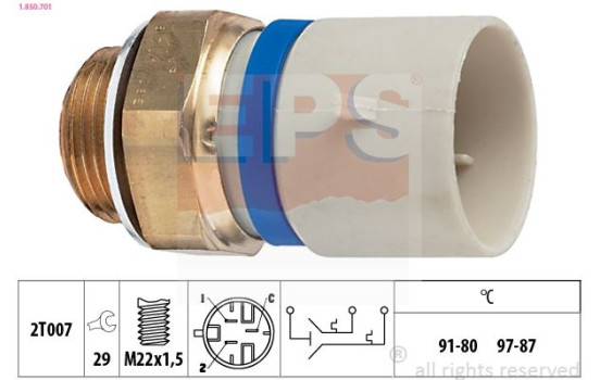Temperature Switch, radiator fan Made in Italy - OE Equivalent 1.850.701 EPS Facet