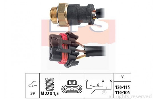 Temperature Switch, radiator fan Made in Italy - OE Equivalent 1.850.703 EPS Facet