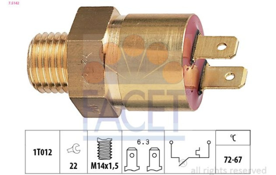 Temperature Switch, radiator fan Made in Italy - OE Equivalent 7.5142 Facet