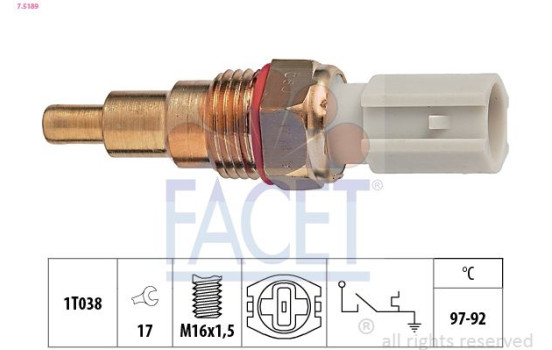 Temperature Switch, radiator fan Made in Italy - OE Equivalent 7.5189 Facet