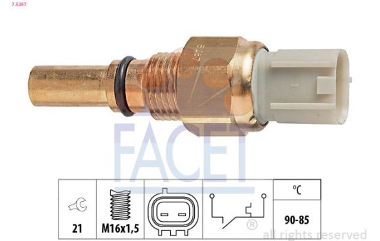 Temperature Switch, radiator fan Made in Italy - OE Equivalent 7.5267 Facet