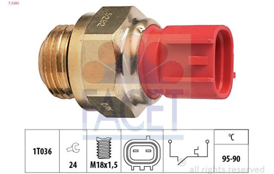 Temperature Switch, radiator fan Made in Italy - OE Equivalent 7.5282 Facet