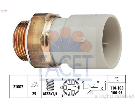 Temperature Switch, radiator fan Made in Italy - OE Equivalent 7.5689 Facet