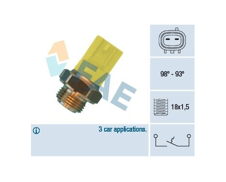 Temperature switch, radiator fan