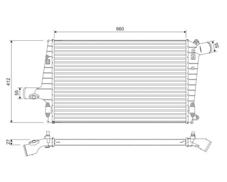 Intercooler, charge air cooler 817865 Valeo