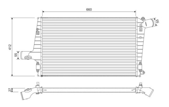 Intercooler, charge air cooler 817865 Valeo