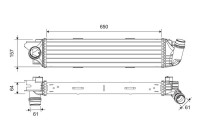 Intercooler, charge air cooler 818299 Valeo