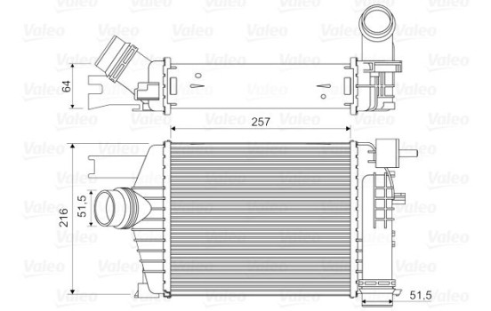 Intercooler, charge air cooler 818343 Valeo