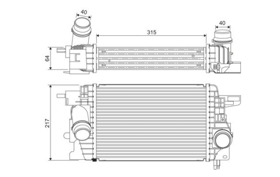 Intercooler, charge air cooler 818399 Valeo
