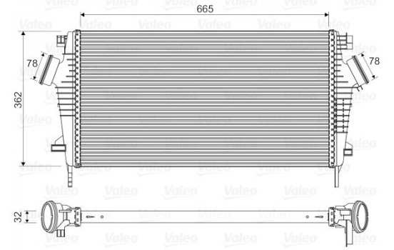 Intercooler, charge air cooler 818603 Valeo