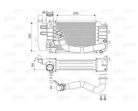 Intercooler, charge air cooler 818655 Valeo