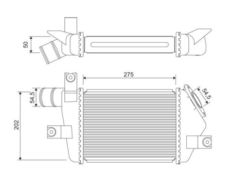 Intercooler, charge air cooler 818693 Valeo