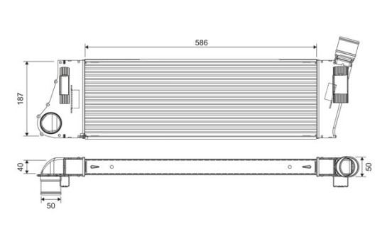 Intercooler, charge air cooler 818727 Valeo